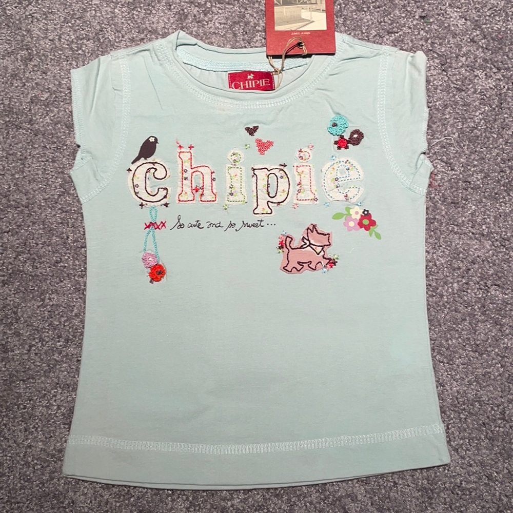 New Chipie Girls Mint Color Logo Tee